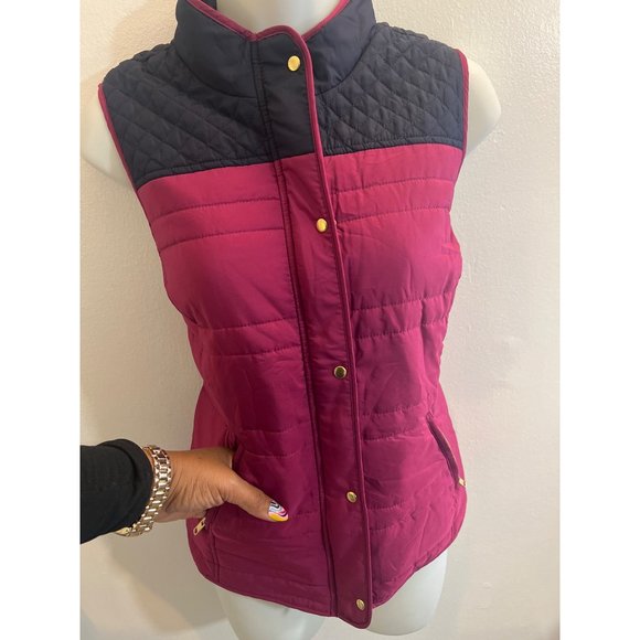 CROWN & IVY PURPLE AND NAVY BLUE PETITE MEDIUM WOMENS VEST - Picture 3 of 6